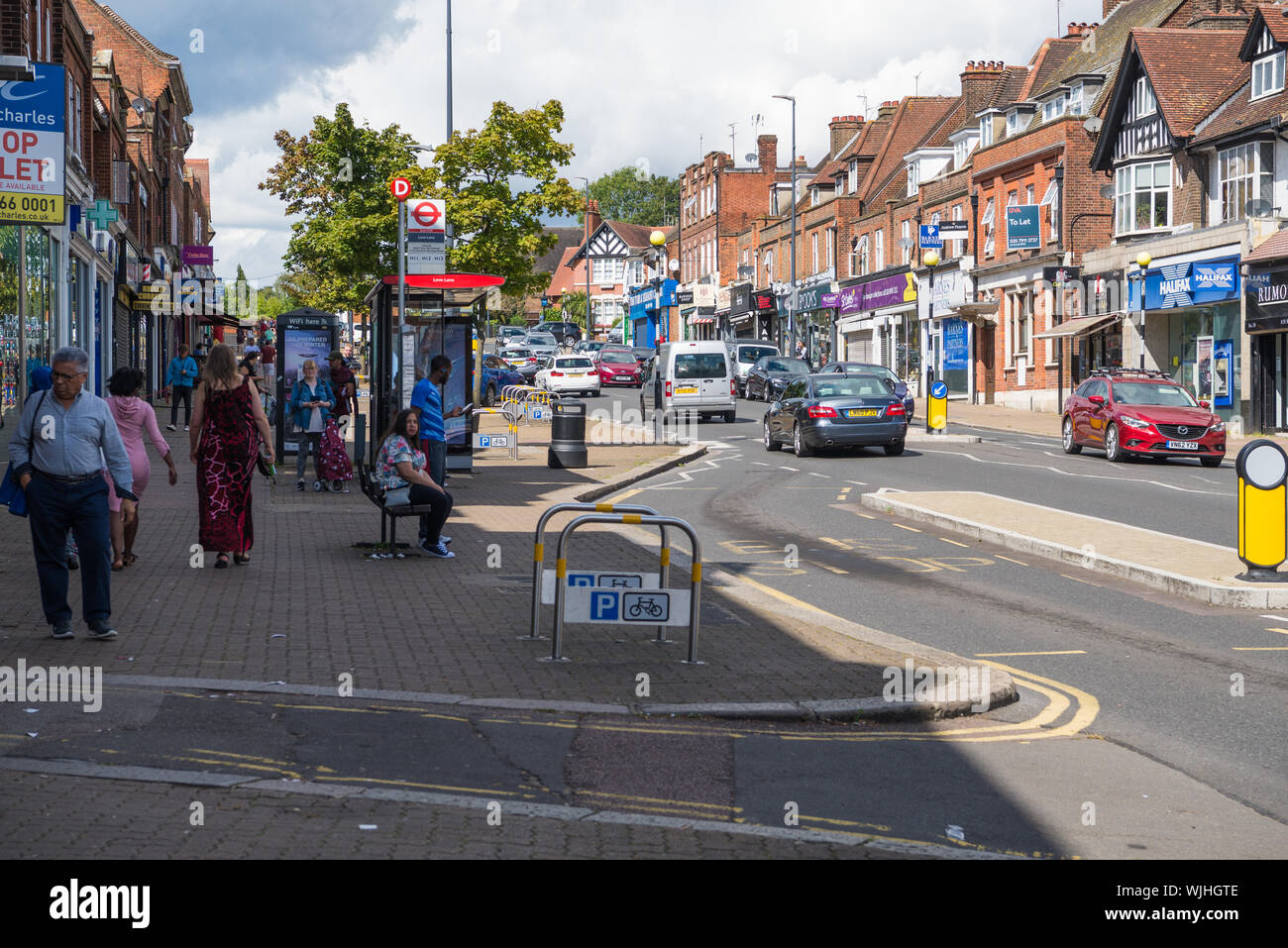 People out and about and shopping in Bridge Street, Pinner, Middlesex ...