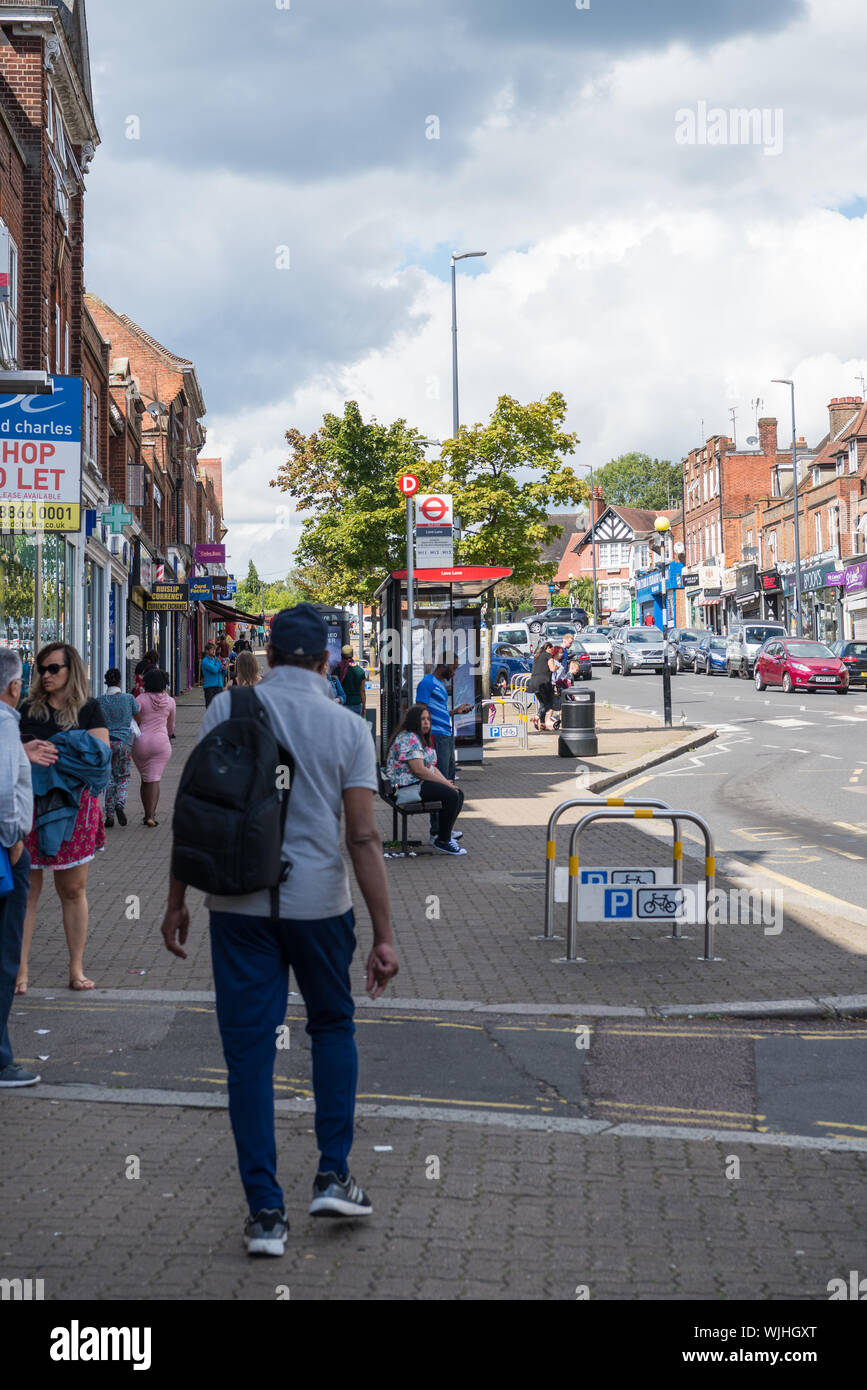 People out and about and shopping in Bridge Street, Pinner, Middlesex