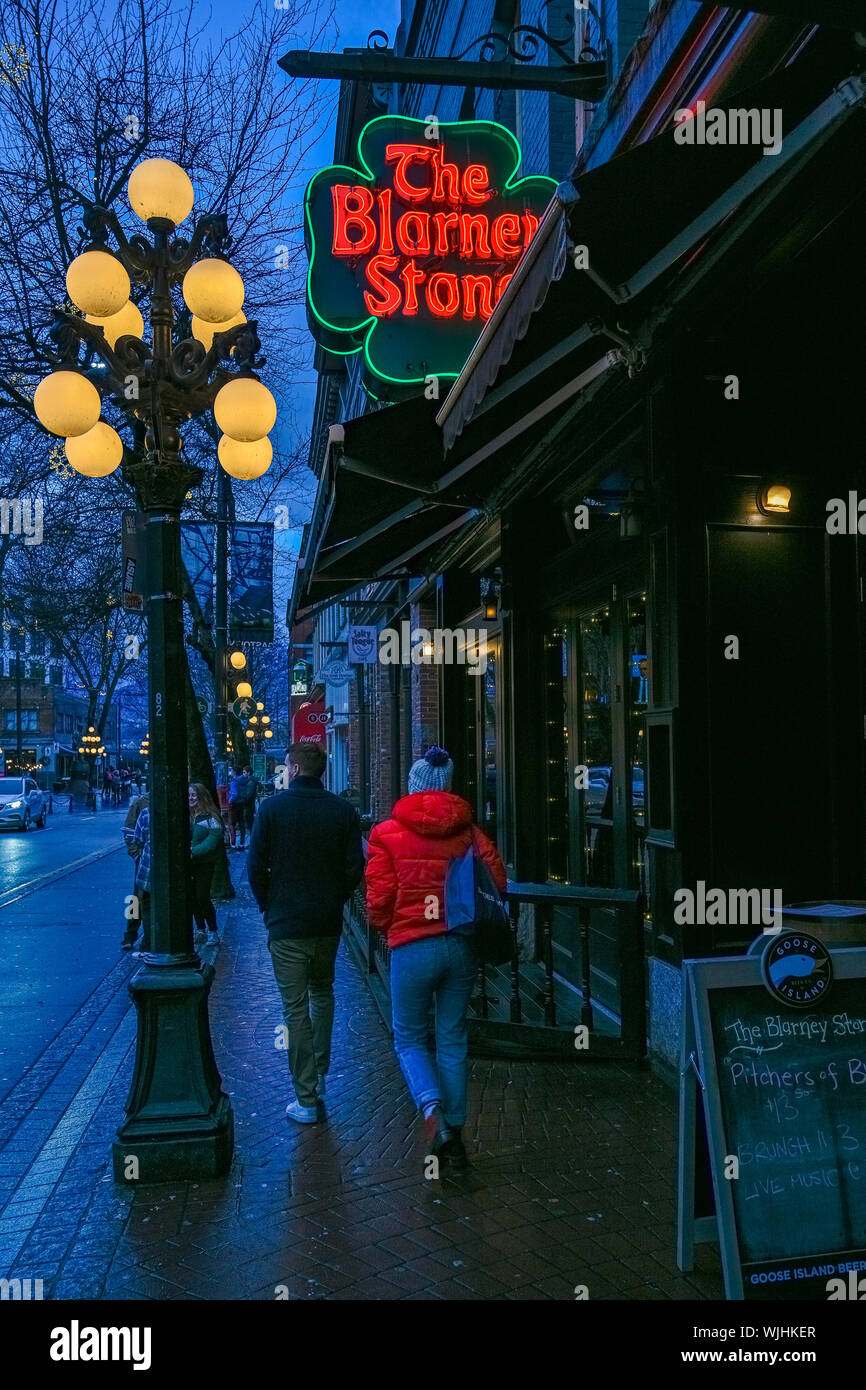 The Blarney Stone, Irish Pub, Gastown, Vancouver, British Columbia, Canada Stock Photo