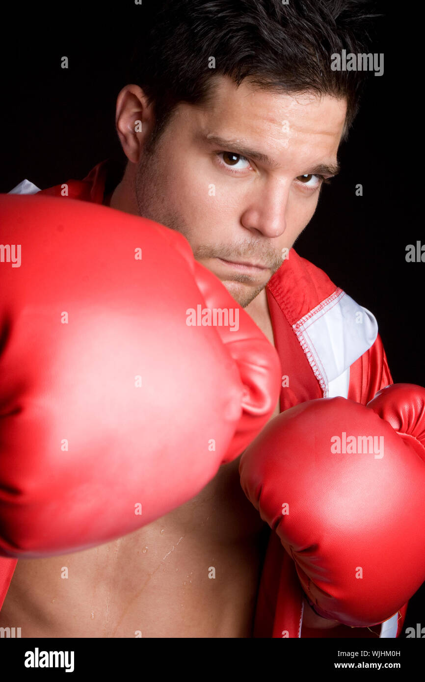 Young man boxing Stock Photo