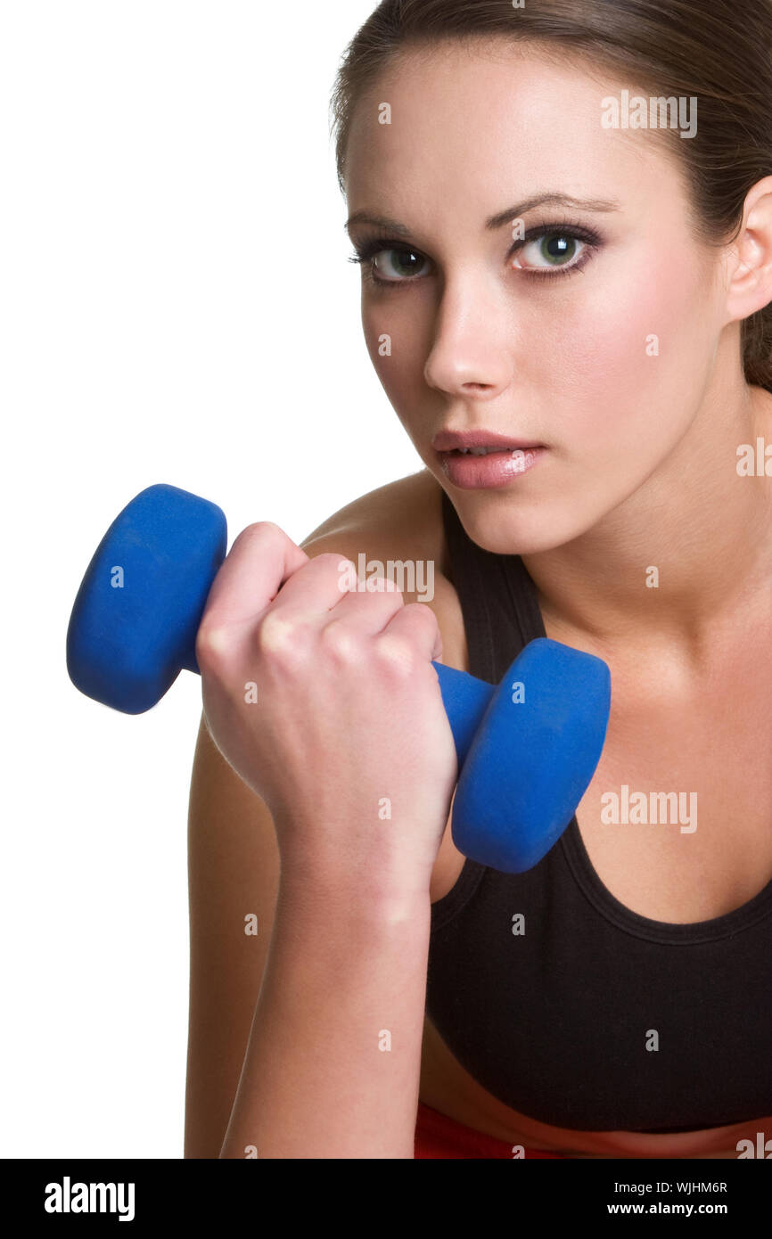 Beautiful woman lifting weights Stock Photo Alamy