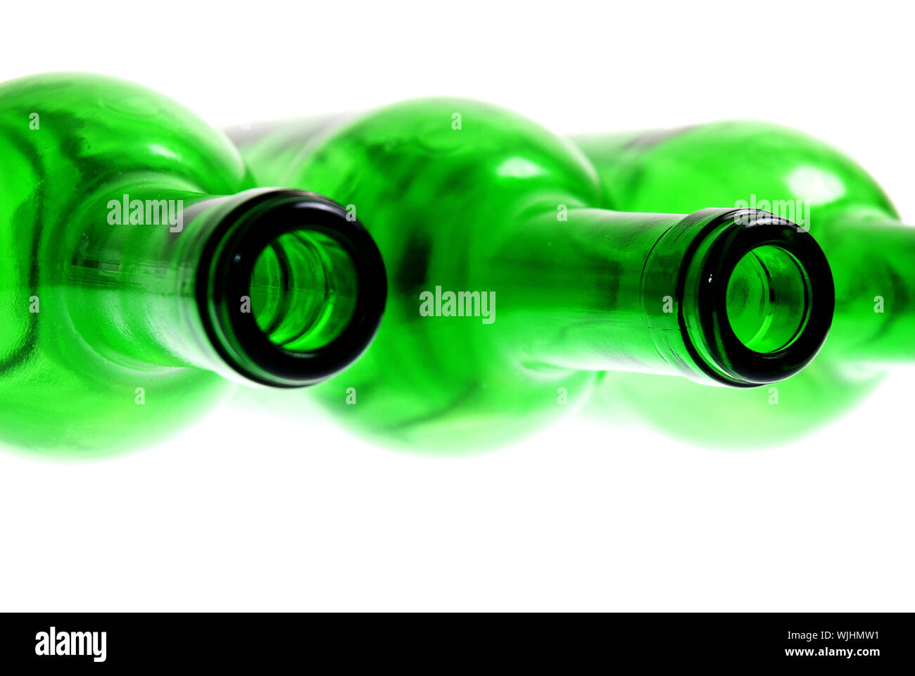Green Bottles isolated on a white background Stock Photo - Alamy