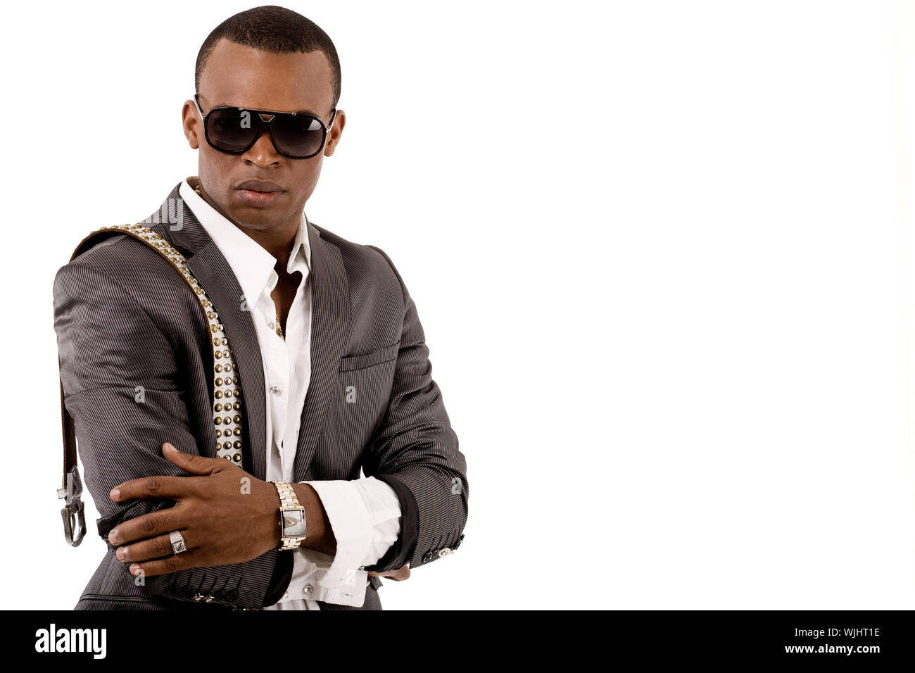 Gangster on a isolated white background Stock Photo - Alamy