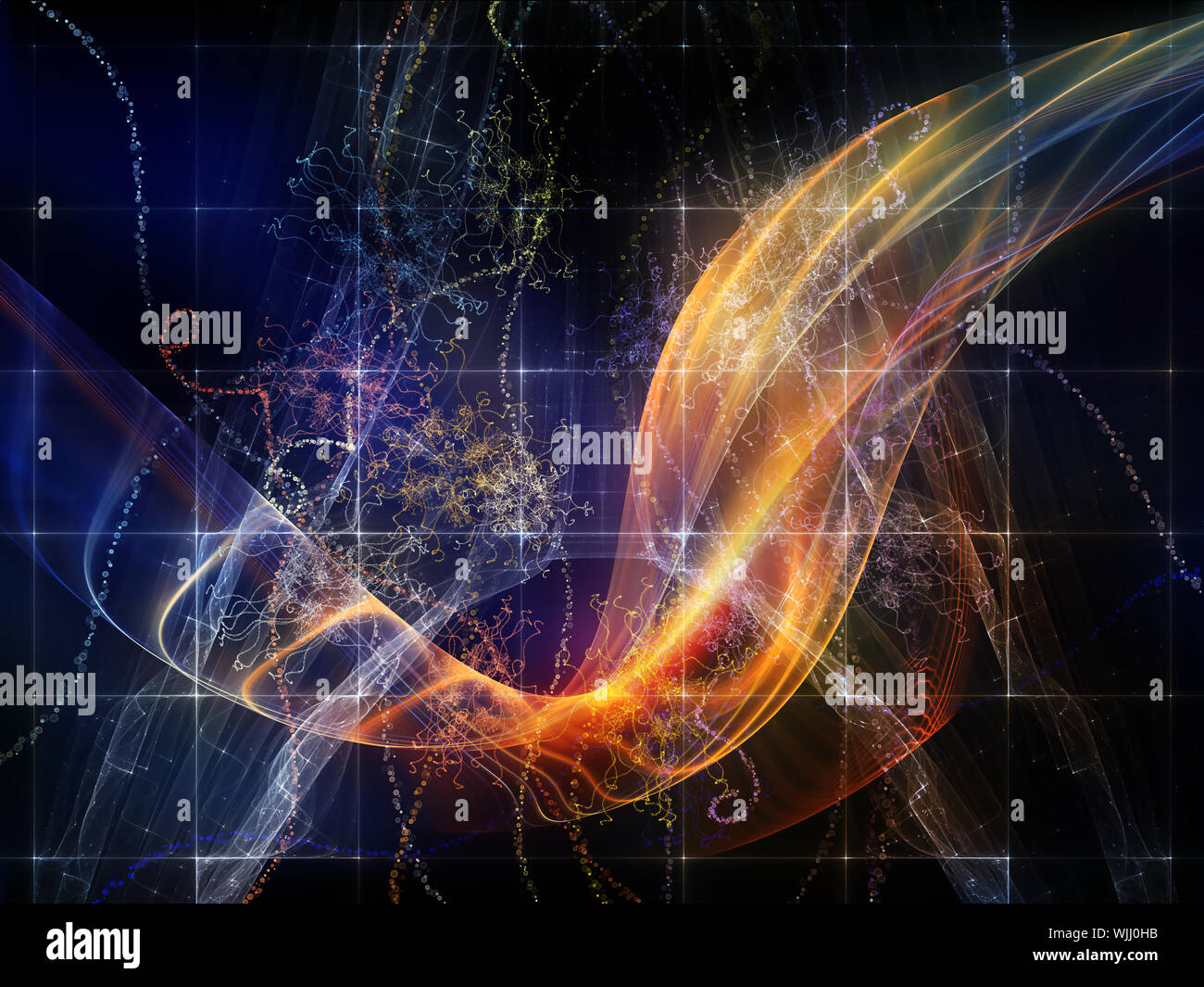 Fractal Realms series. Composition of fractal elements, grids and ...