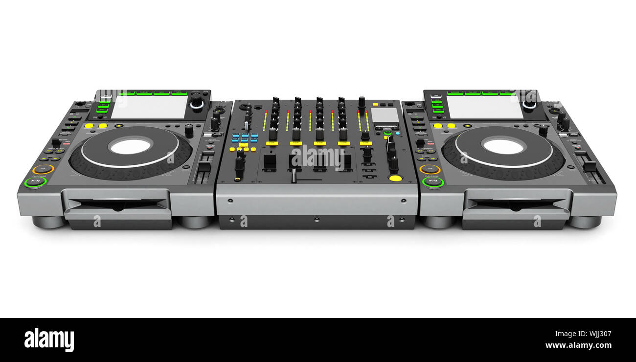 DJ music mixer isolated on white background Stock Photo - Alamy
