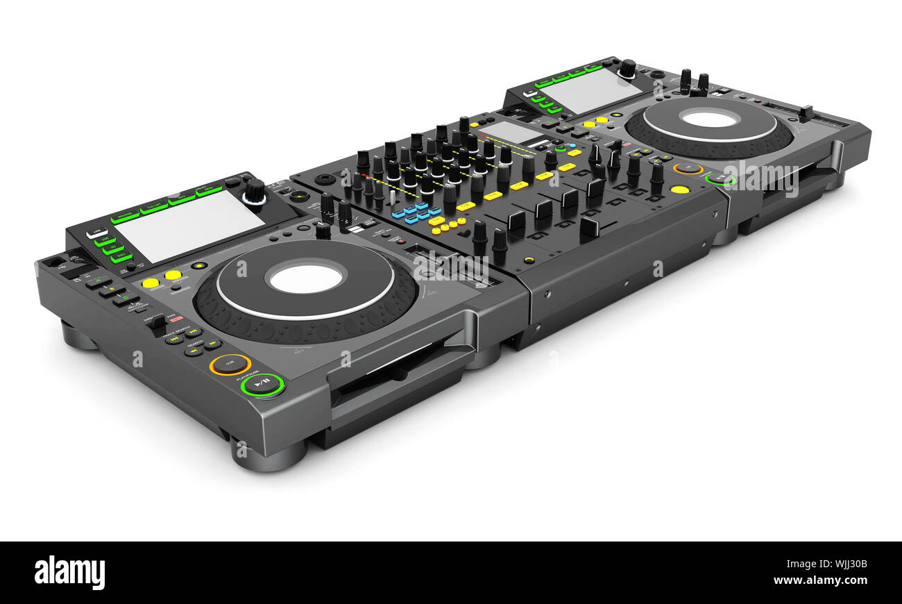 DJ music mixer isolated on white background Stock Photo Alamy