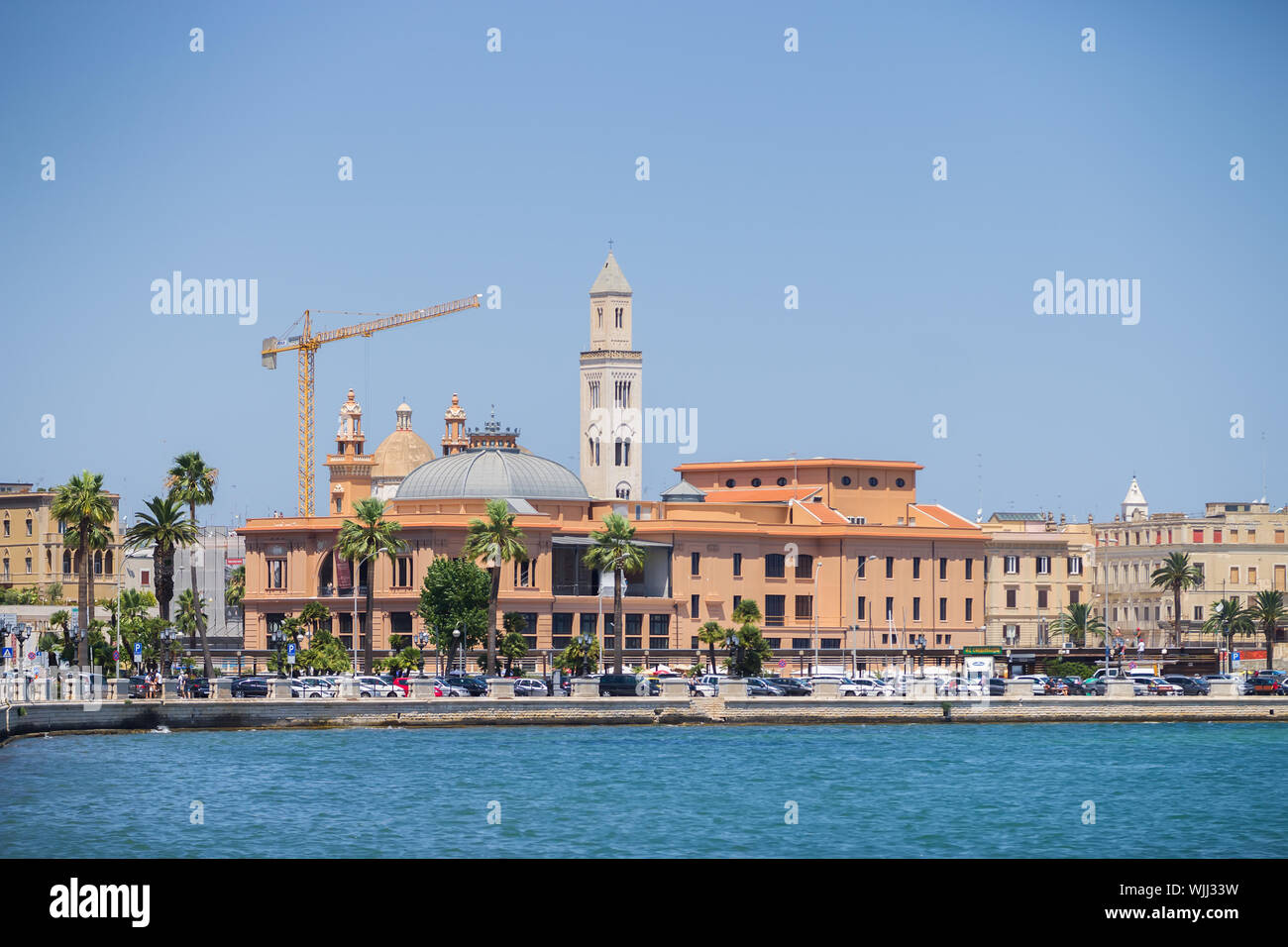 BARI, ITALY - JULY 11, 2018, View of a narrow street in Bari, Puglia