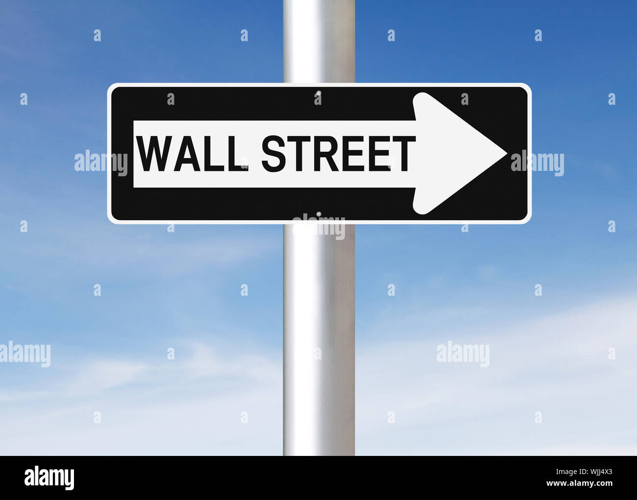 This Way to Wall Street Stock Photo