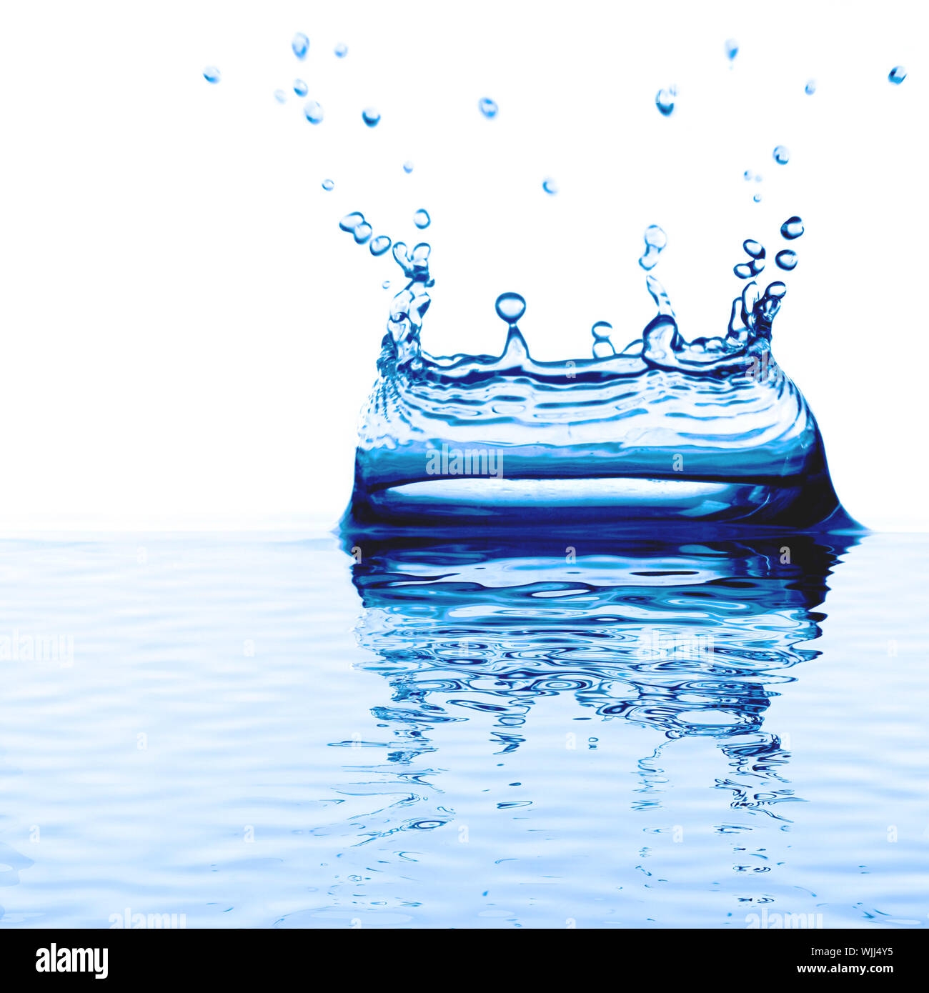 Blue water splash on white background Stock Photo - Alamy