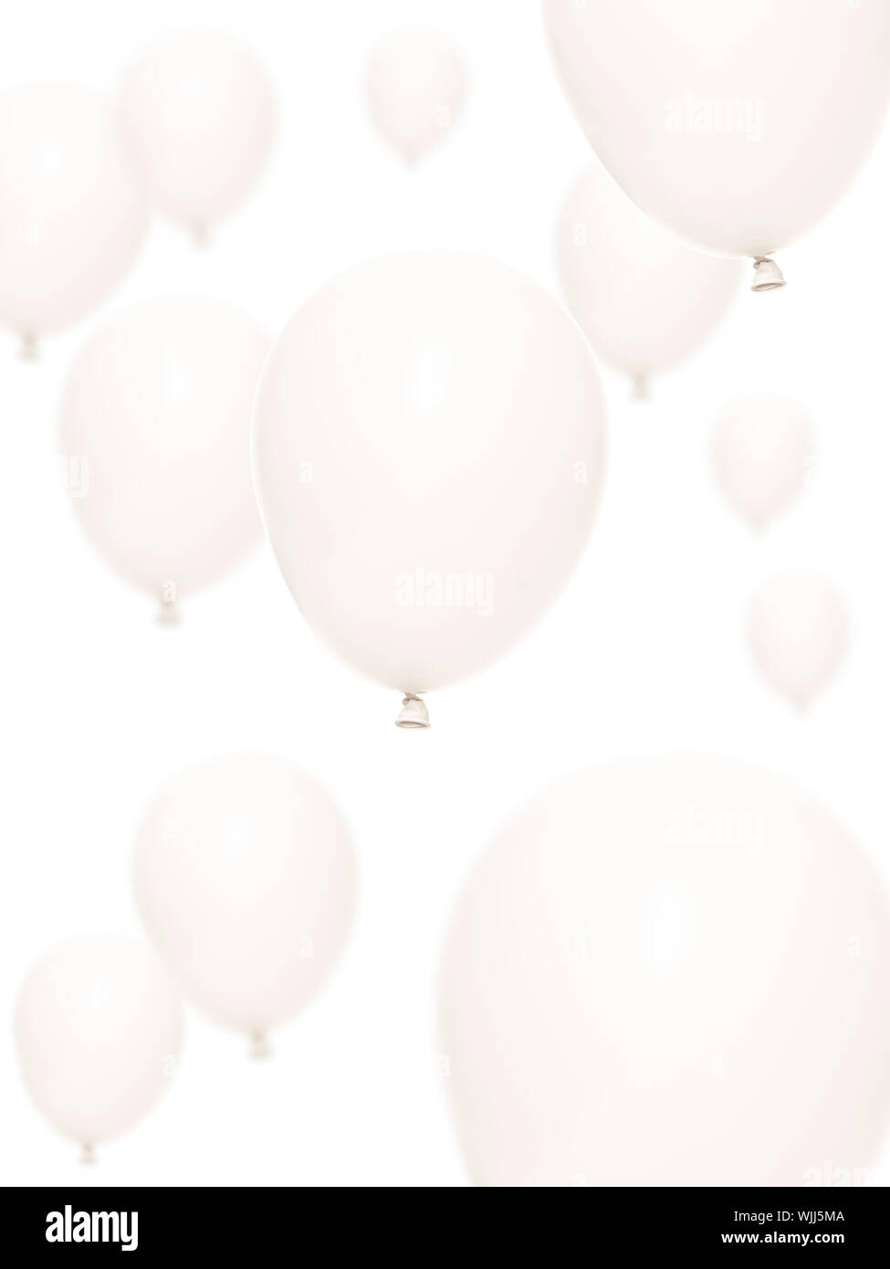 Several balloons isolated on white background Stock Photo - Alamy