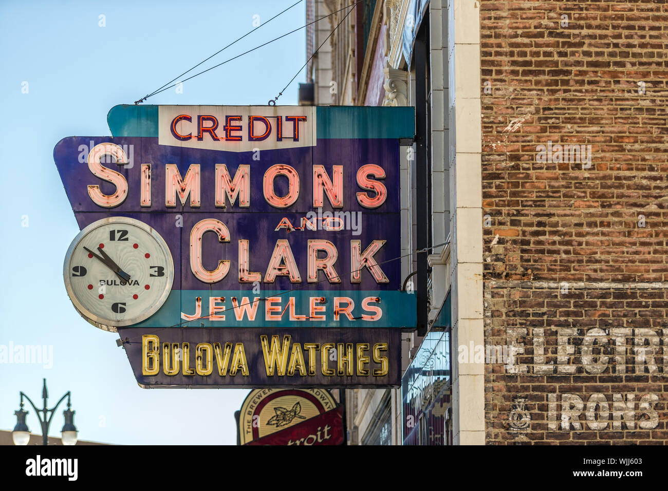 Old Vintage Detroit Neon Signs Stock Photo - Alamy