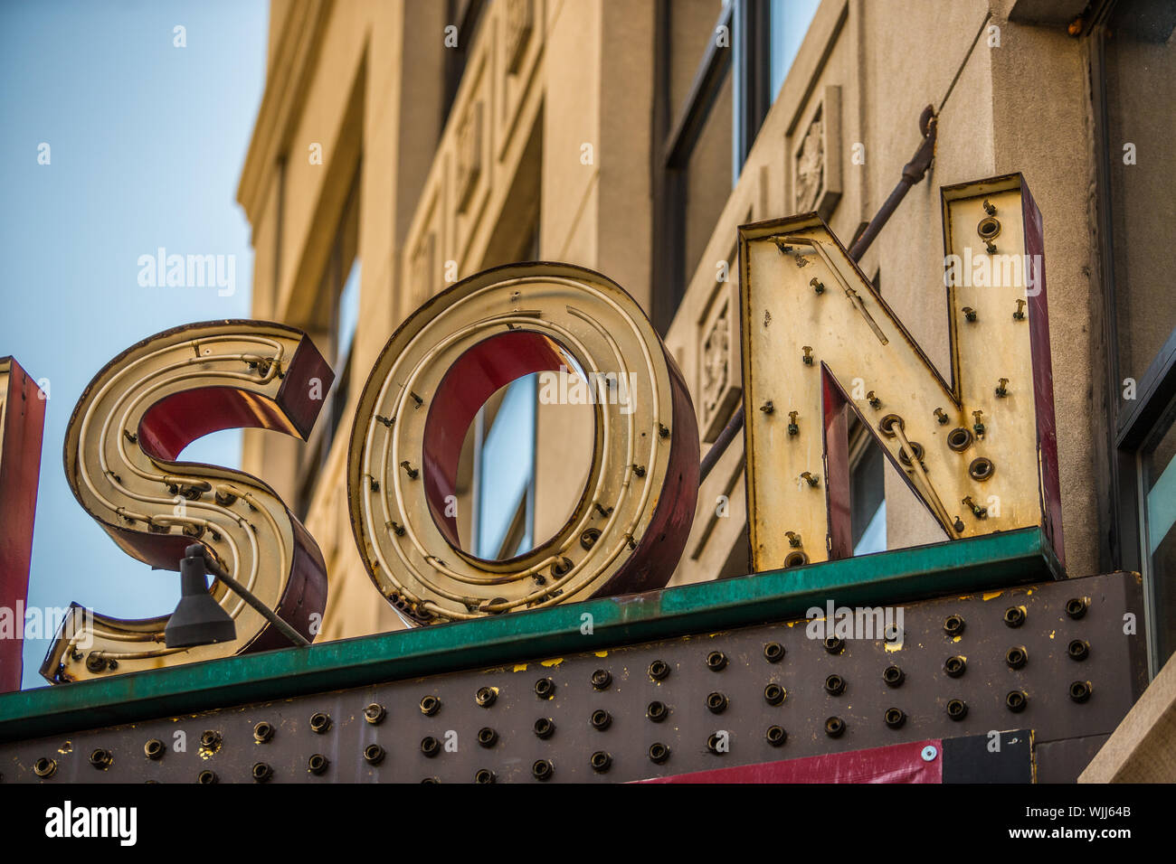 Old Vintage Detroit Neon Signs Stock Photo - Alamy