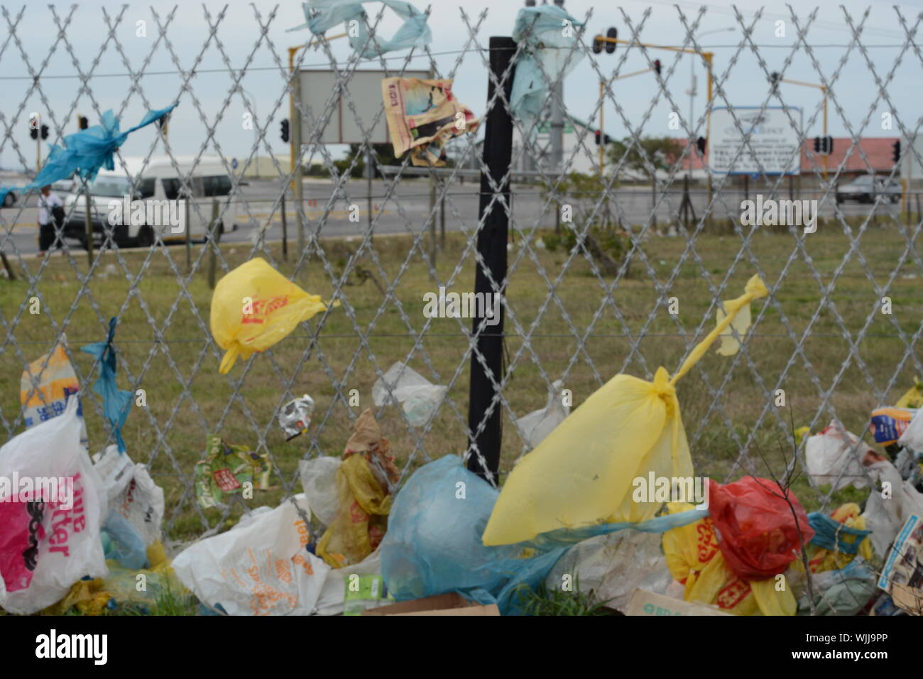 Metal fence with bag hires stock photography and images Alamy