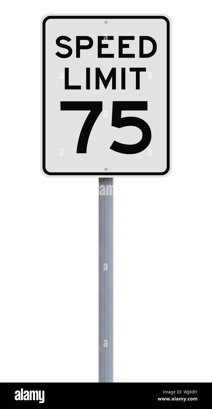 Speed Limit at Seventy Five Stock Photo