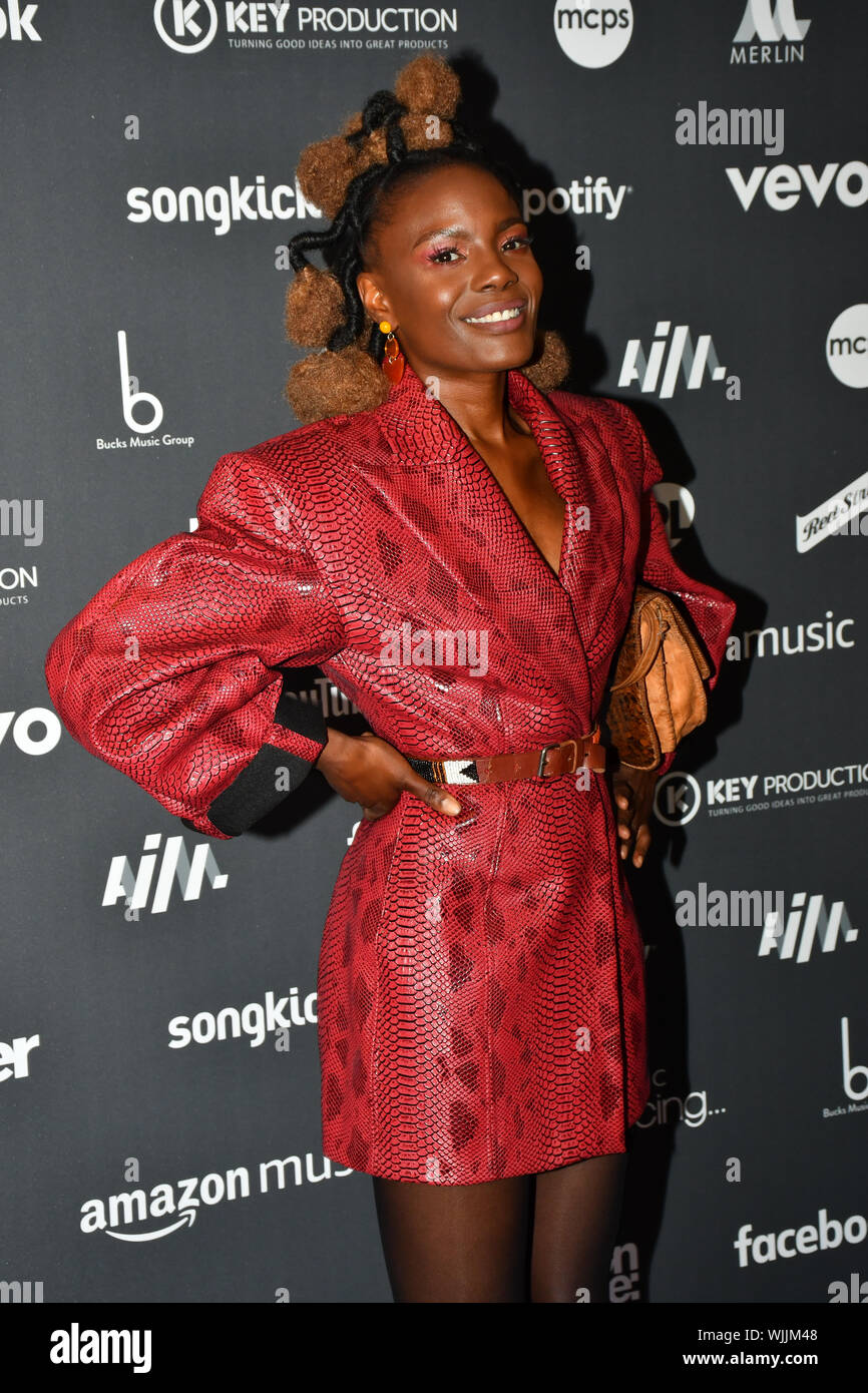 Arrivers at AIM Independent Music Awards at the Roundhouse on 3 September 2019, Camden Town, London, UK. Stock Photo