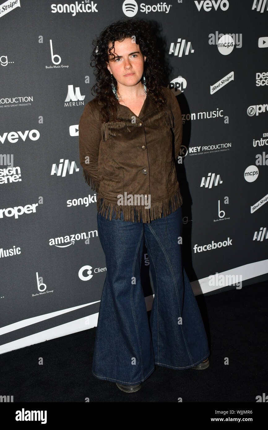 Georgia arrives at the AIM Independent Music Awards at the Roundhouse on 3 September 2019, Camden Town, London, UK. Stock Photo