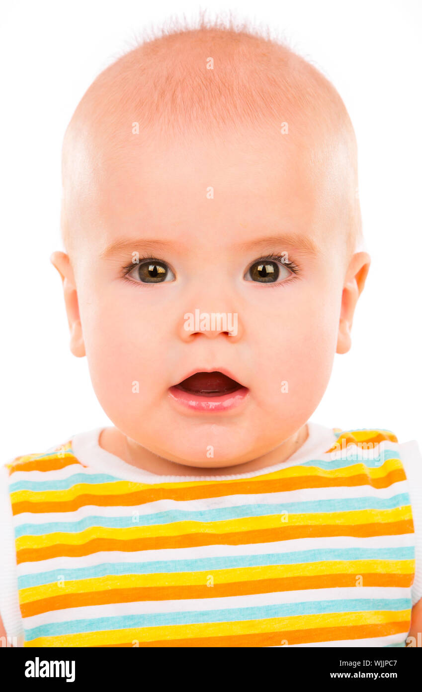 Happy Little Baby isolated on white background Stock Photo - Alamy