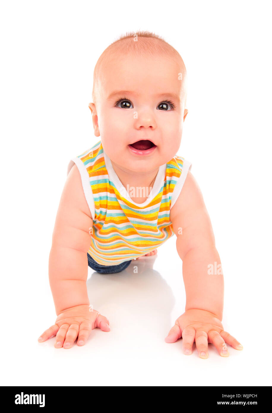 Happy Little Baby isolated on white background Stock Photo - Alamy
