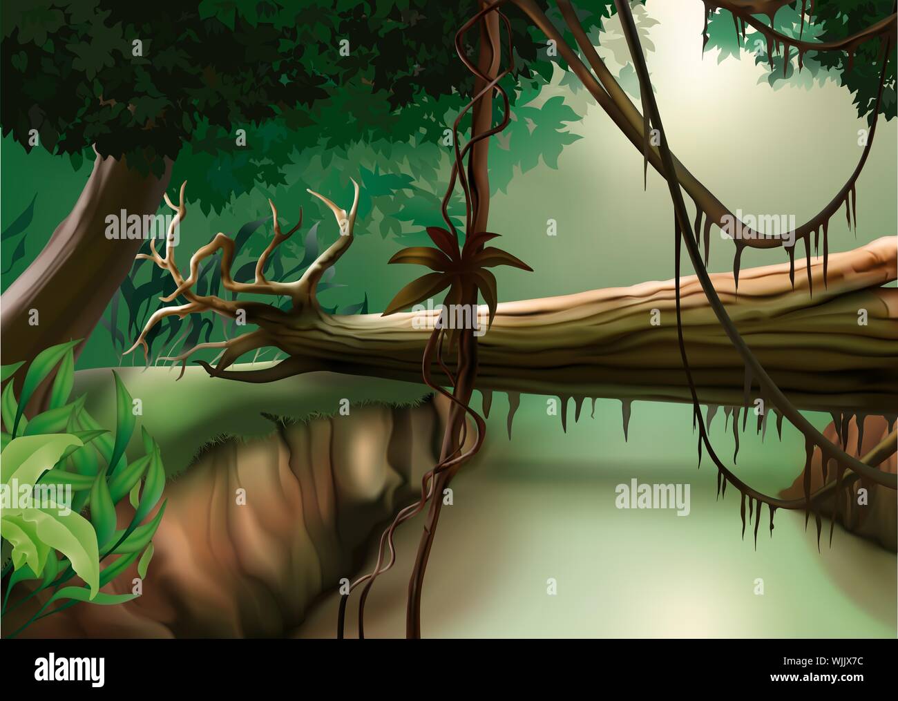 Jungle landscape painting hi-res stock photography and images - Alamy