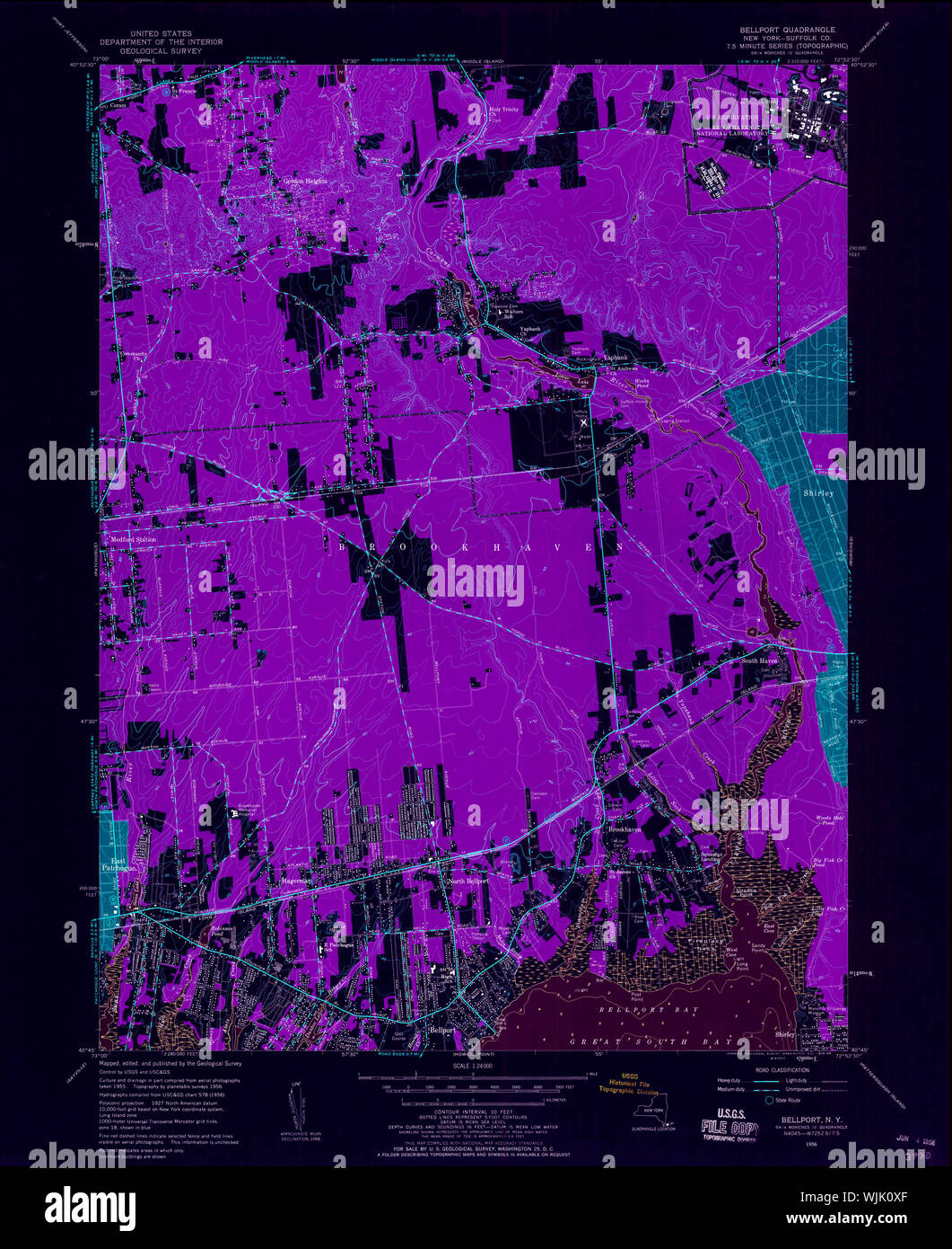 New York NY Bellport 123238 1956 24000 Inverted Restoration Stock Photo