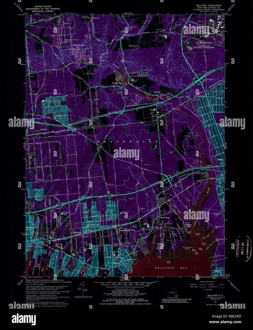 New York NY Bellport 137100 1967 24000 Inverted Restoration Stock Photo