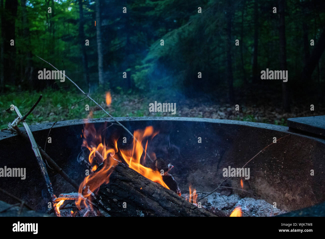 Fire Pit in a Campground Stock Photo