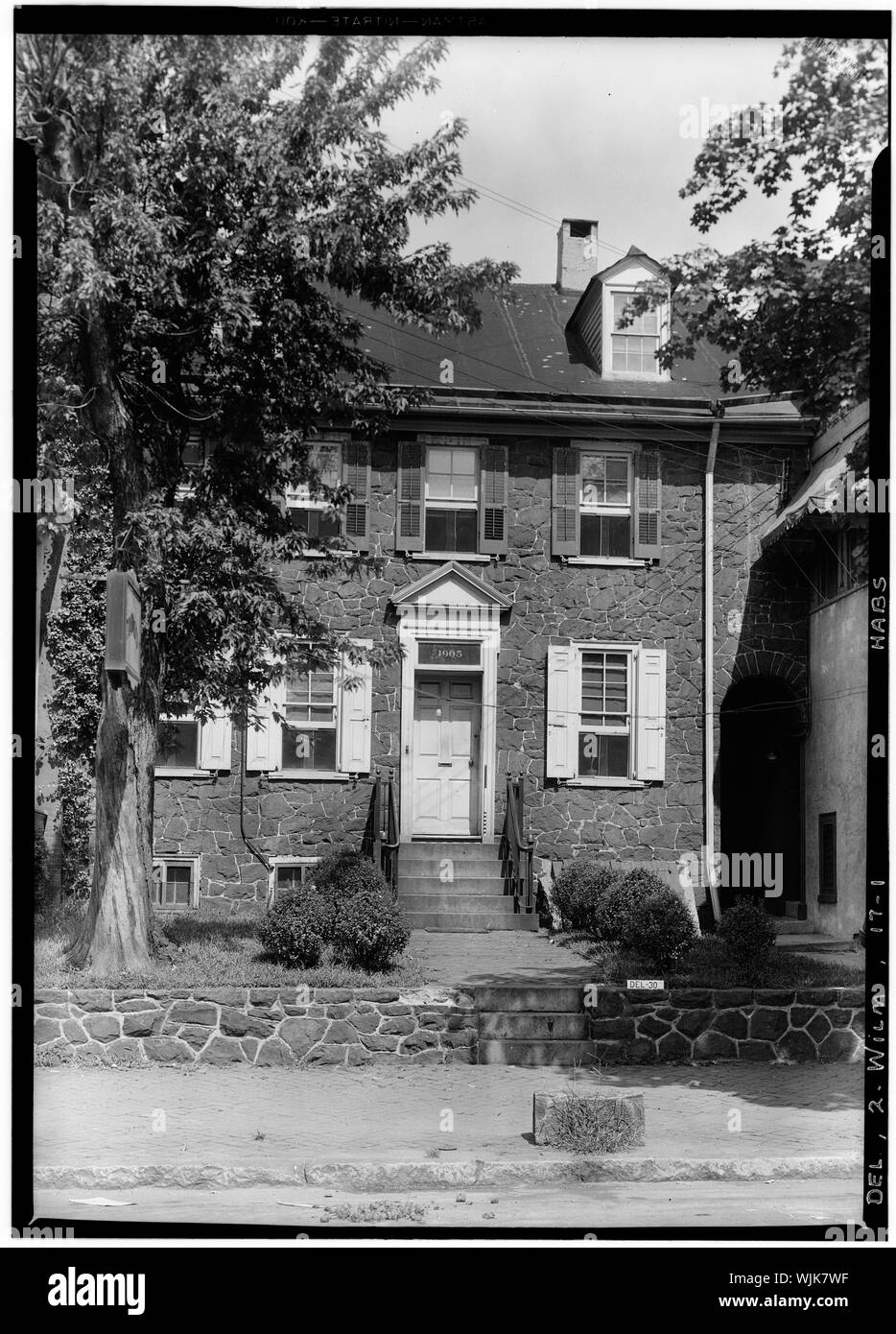 Historic American Buildings Survey W. S. Stewart, Photographer Aug.25, 1936 VIEW FROM SOUTH EAST - William Smith House, 1905 North Market Street, Wilmington, New Castle County, DE Stock Photo