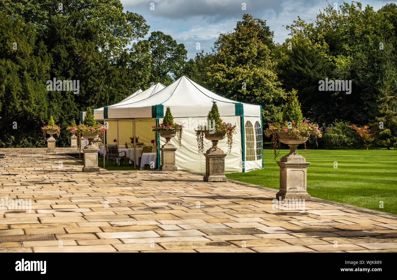 Small Marquee in a garden Stock Photo