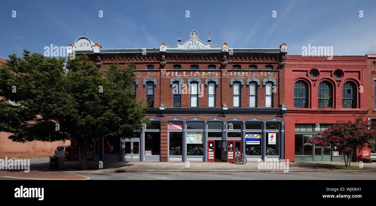 Historic Broad Street shops, Rome, Stock Photo Alamy