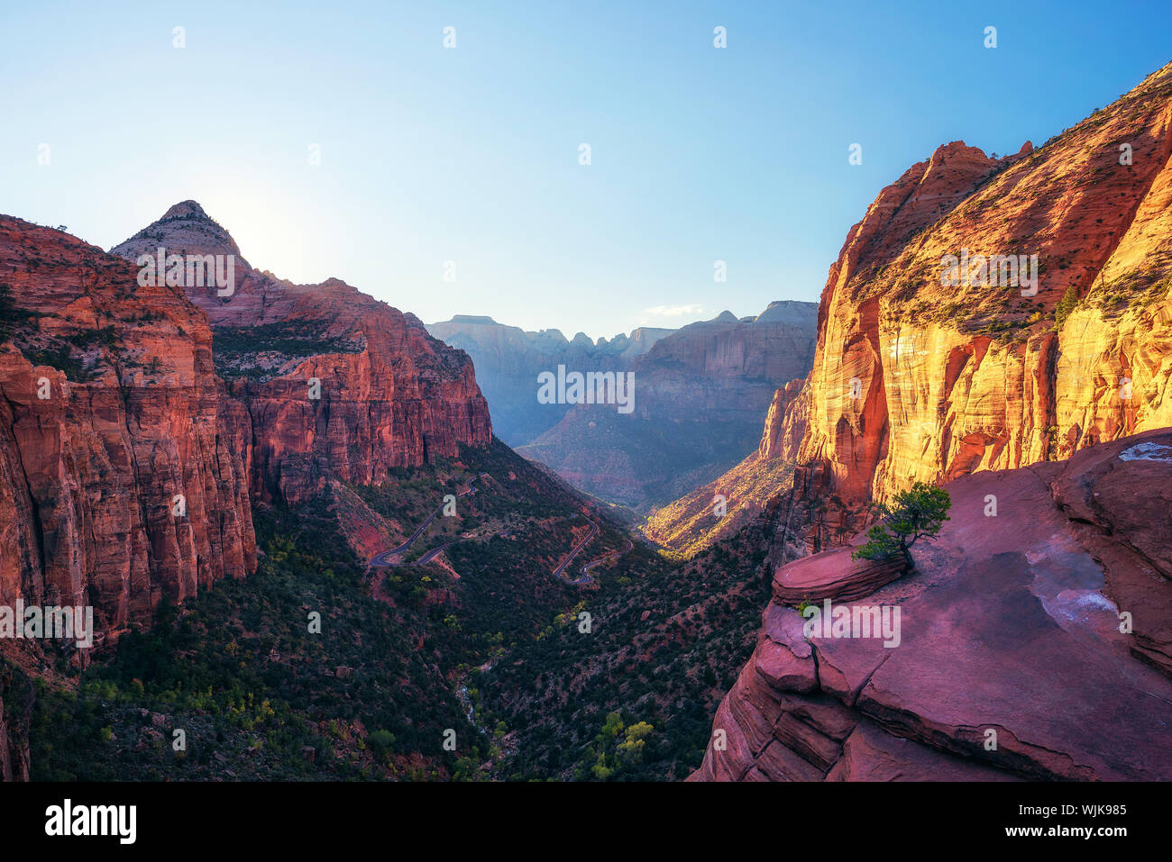 Canyon Overlook at Zion National Park, Utah Stock Photo