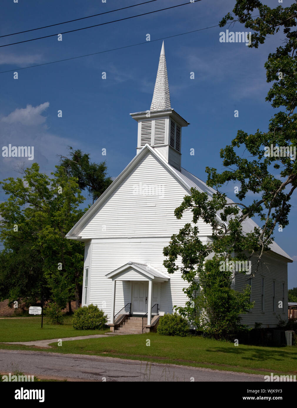 Historic First Presbyterian Church, established in 1839, Carrollton, Alabama Stock Photo