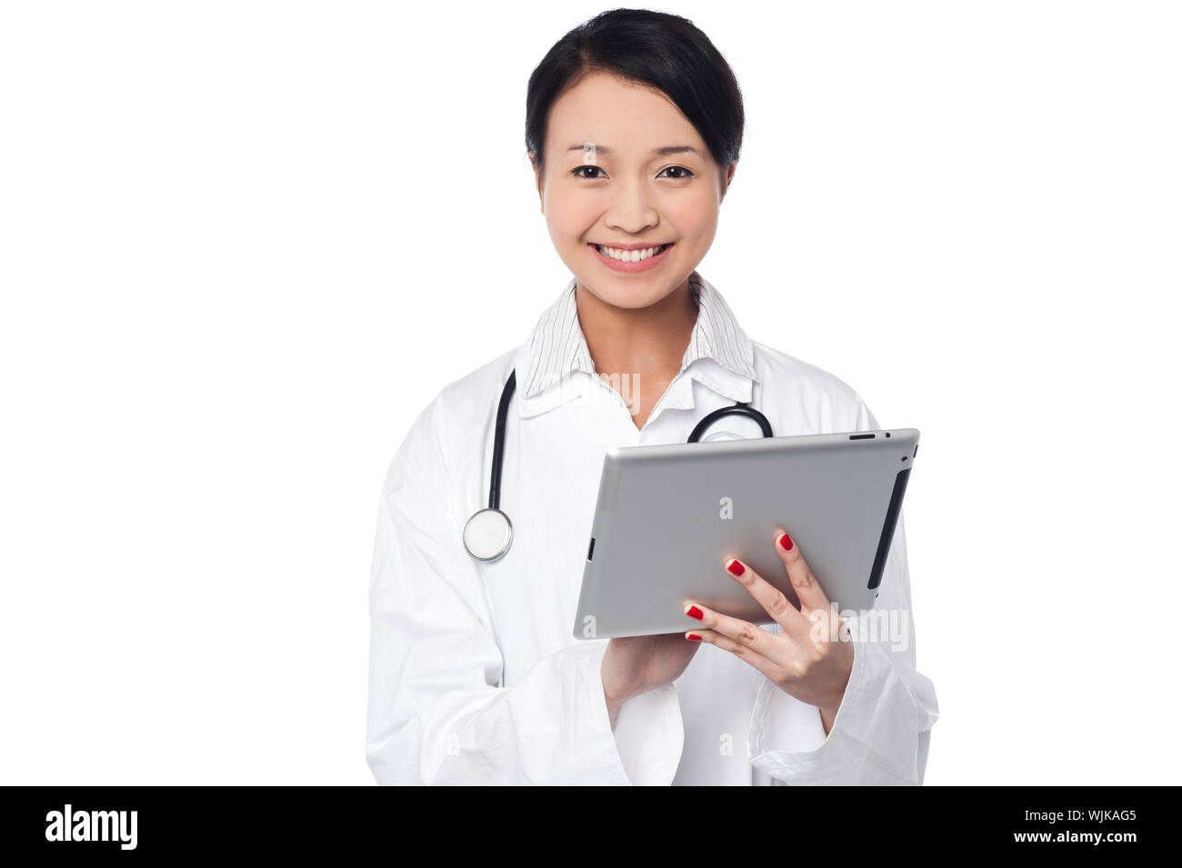 Female doctor using tablet pc Stock Photo