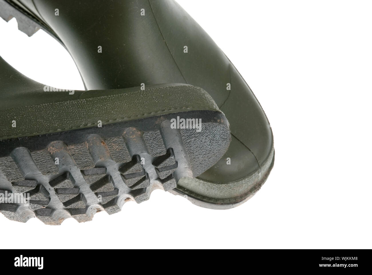 Detail of green rubber boots isolated on white background Stock Photo ...