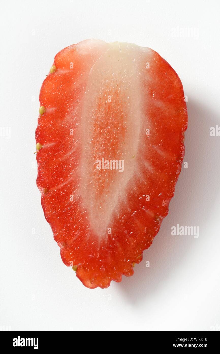 Strawberry macro detail. studio shot white background Stock Photo - Alamy