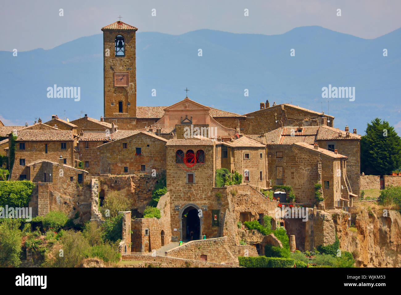 View of the hilltop village of Civita di Bagnoregio, Lazio, Italy Stock