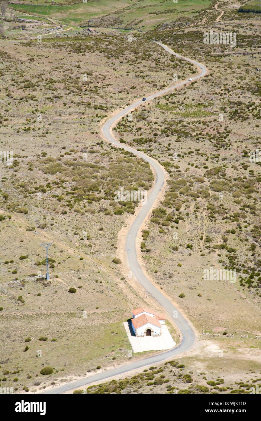 road valley at gredos mountains in avila spain Stock Photo - Alamy