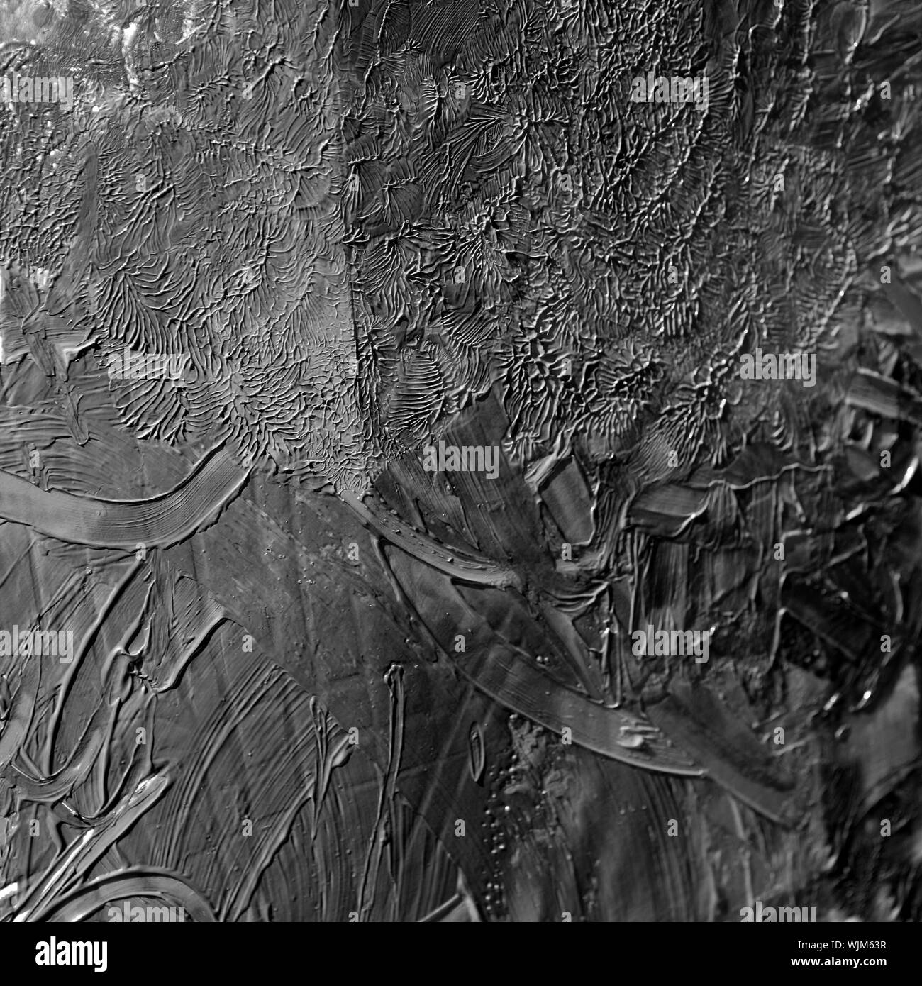Dark mud, grease painted texture in black and white Stock Photo - Alamy