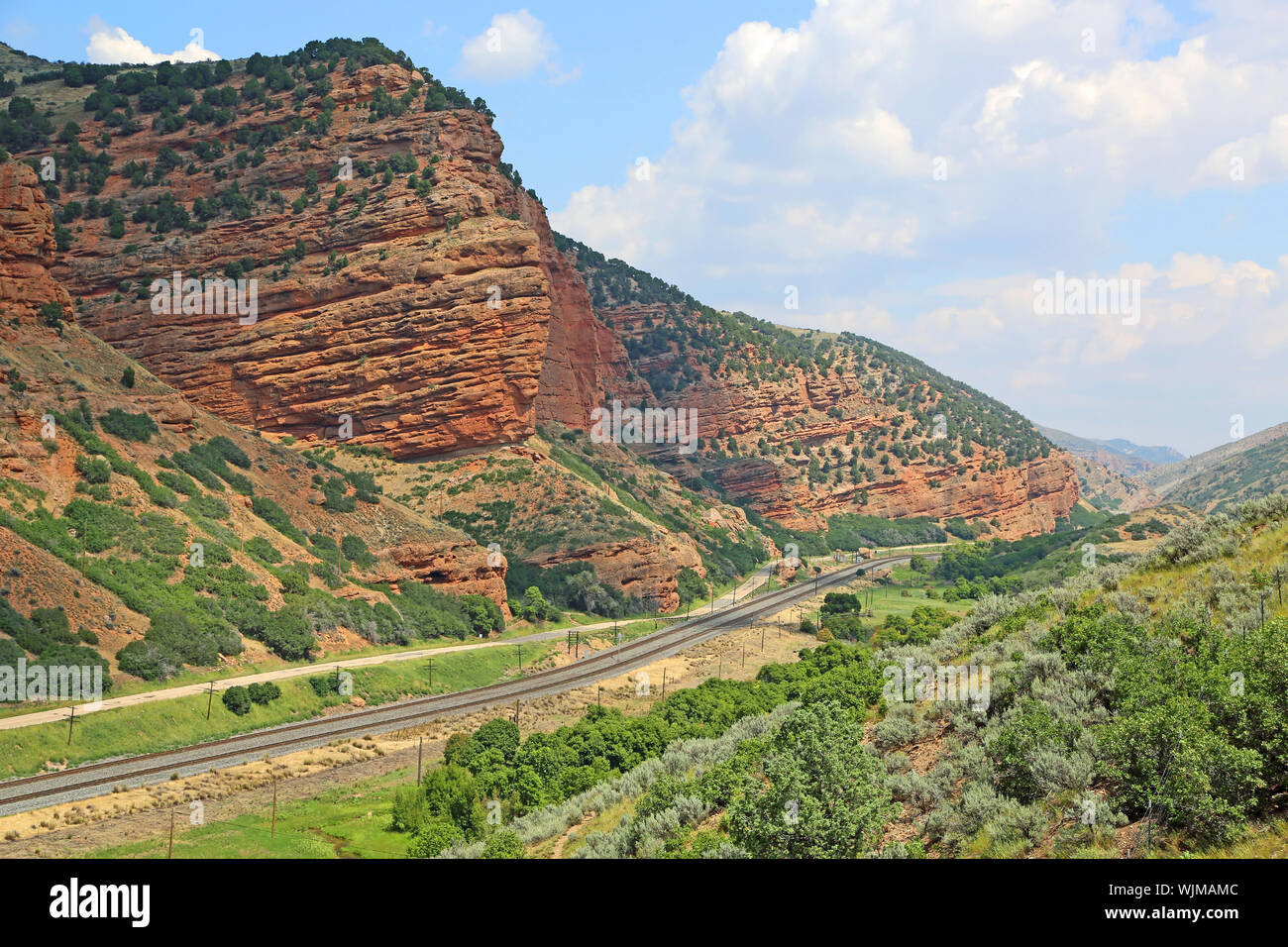 The track in Echo Canyon, Utah Stock Photo Alamy