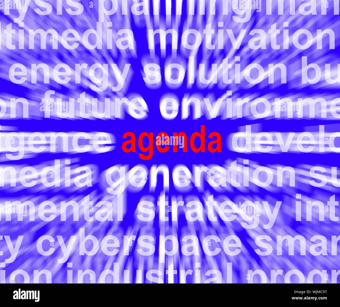 Agenda Word Meaning Program Schedule Or Line Up Stock Photo Alamy