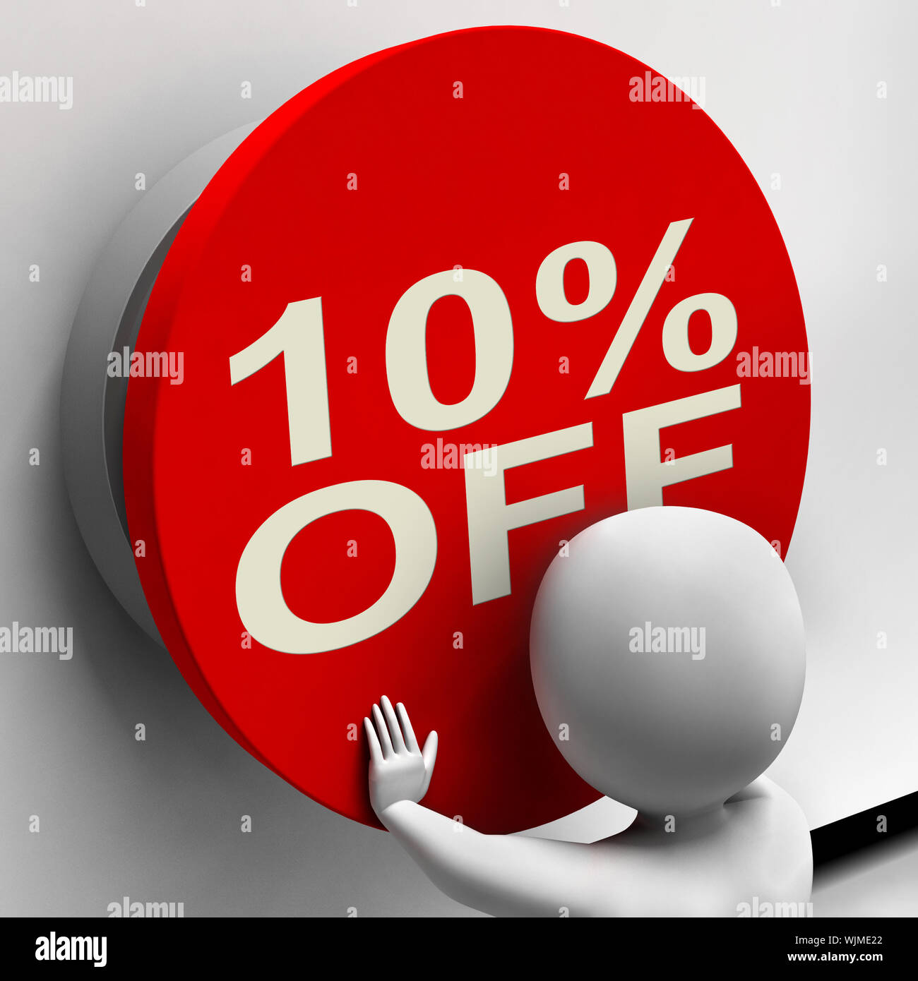 Ten Percent Off Button Shows 10 Markdown Sale Stock Photo - Alamy