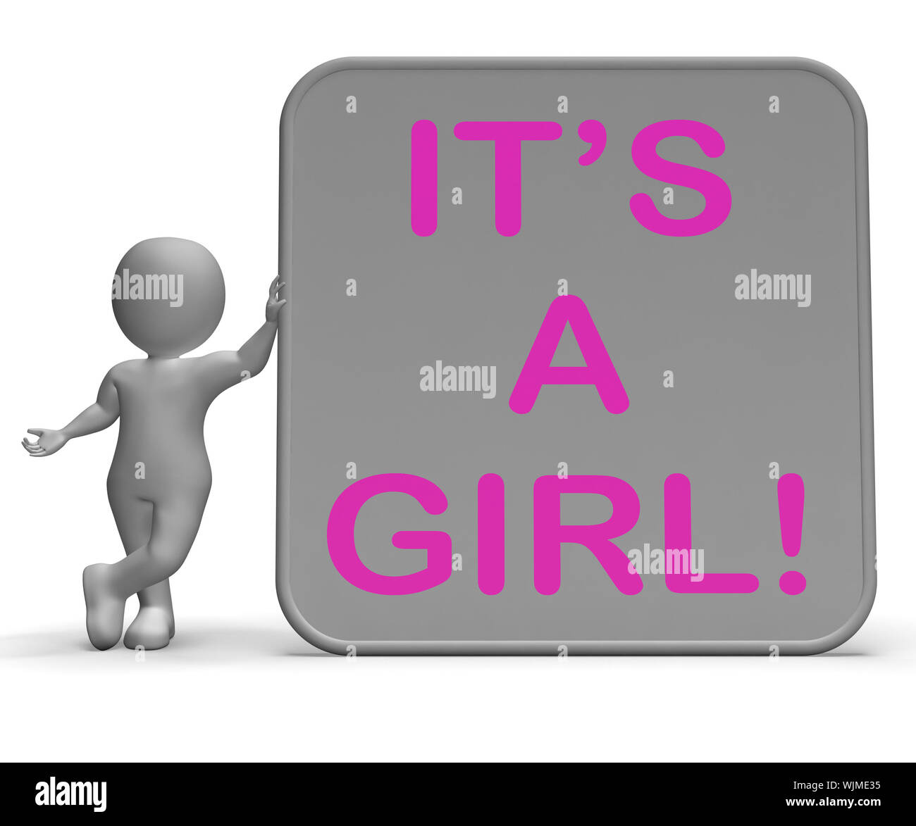 It's A Girl Sign Meaning Announcing Female Baby Stock Photo - Alamy