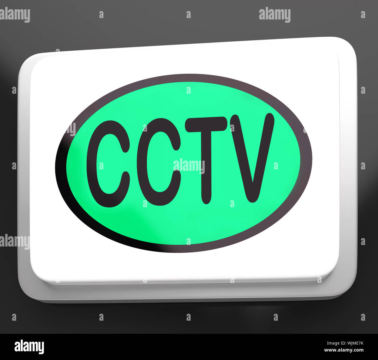 CCTV Button Showing Camera Monitoring Or Online Surveillance Stock