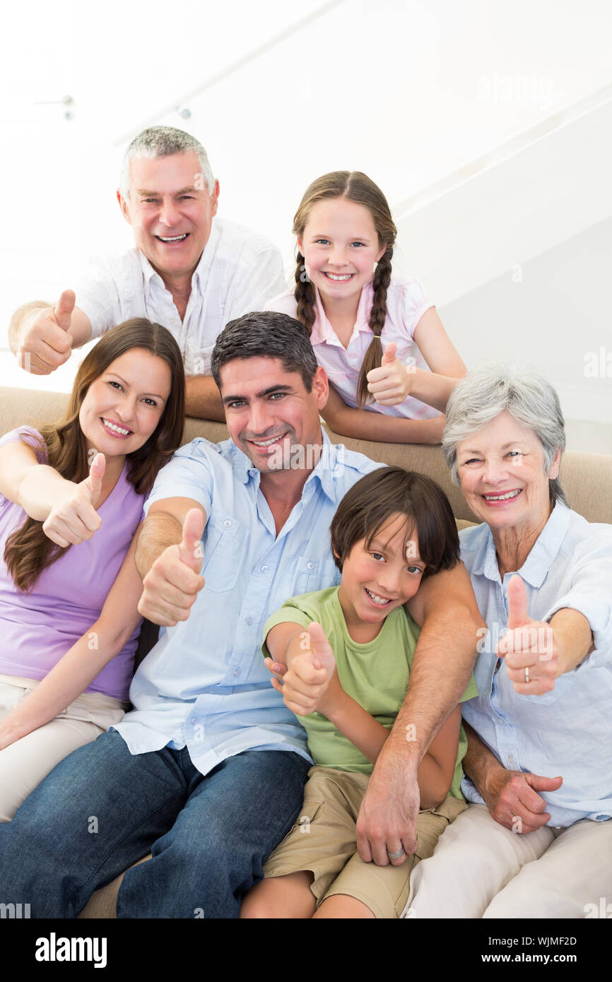 Portrait happy family gesturing hi-res stock photography and images - Alamy