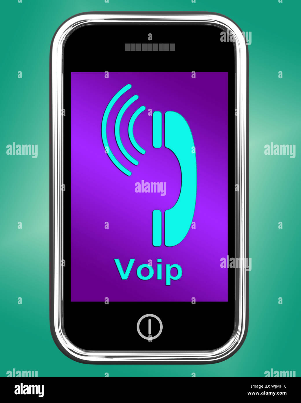 Voip On Phone Showing Voice Over Internet Protocol Or Ip Telephony