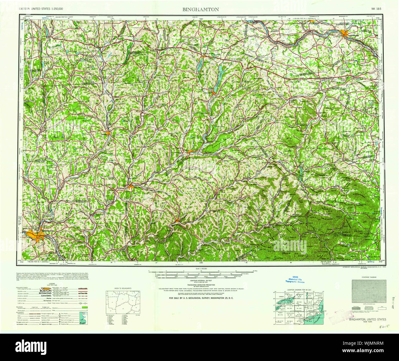 Map of binghamton hi-res stock photography and images - Alamy