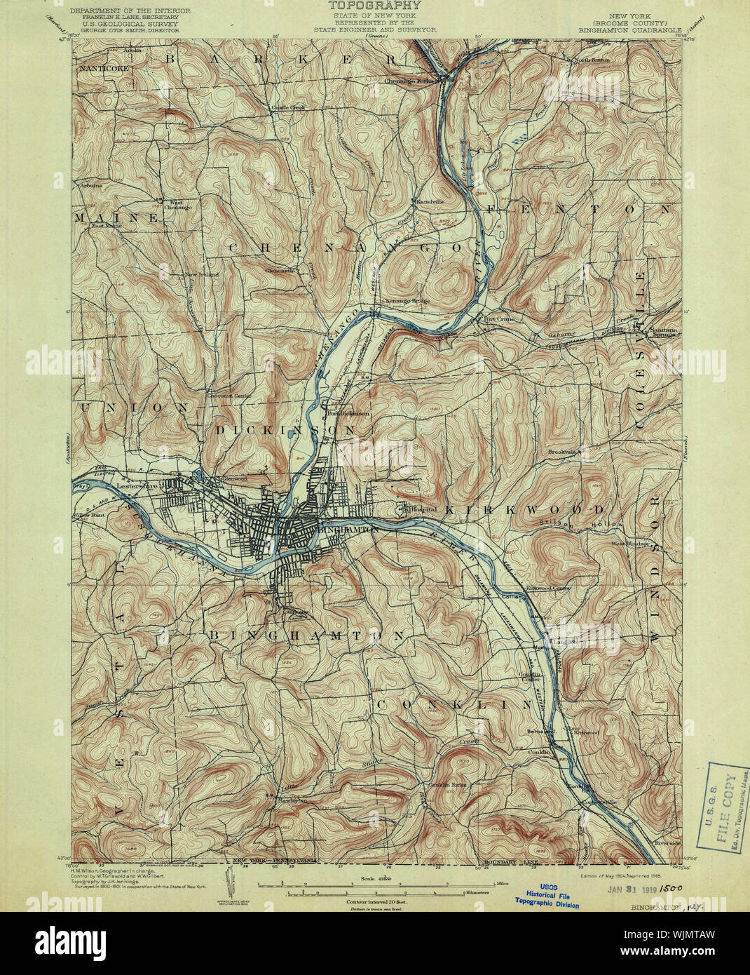 Map of binghamton hires stock photography and images Alamy