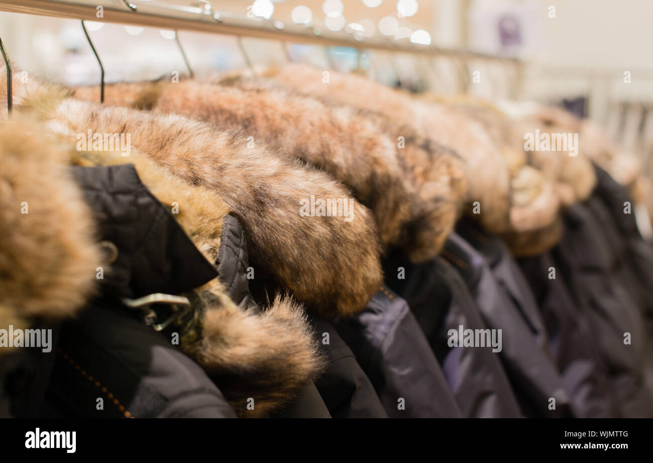 Hanging up fur coat hi-res stock photography and images - Alamy