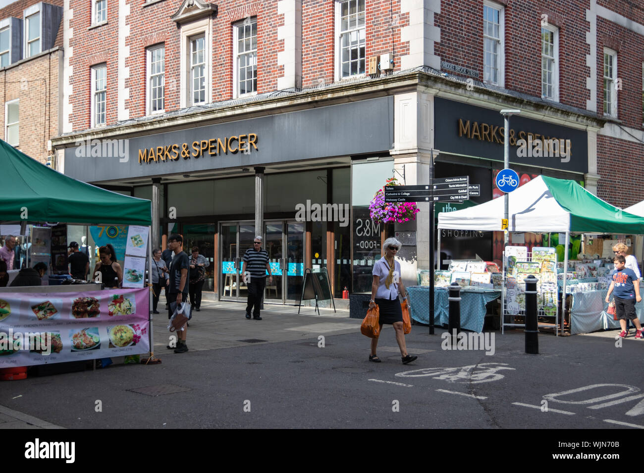 Winchester, Hampshire, UK The front of marks and Spencer shop in