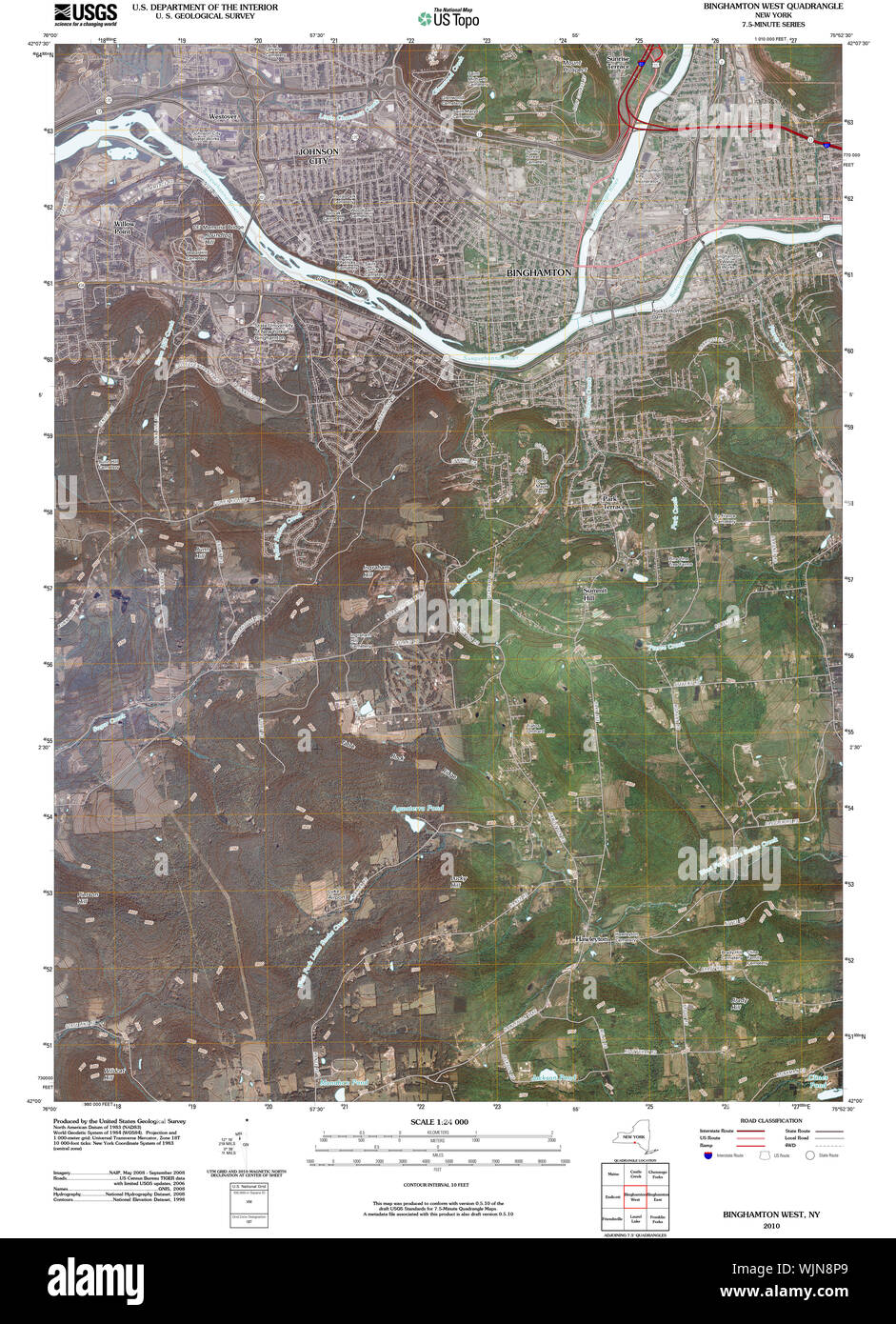 Map of binghamton hi-res stock photography and images - Alamy