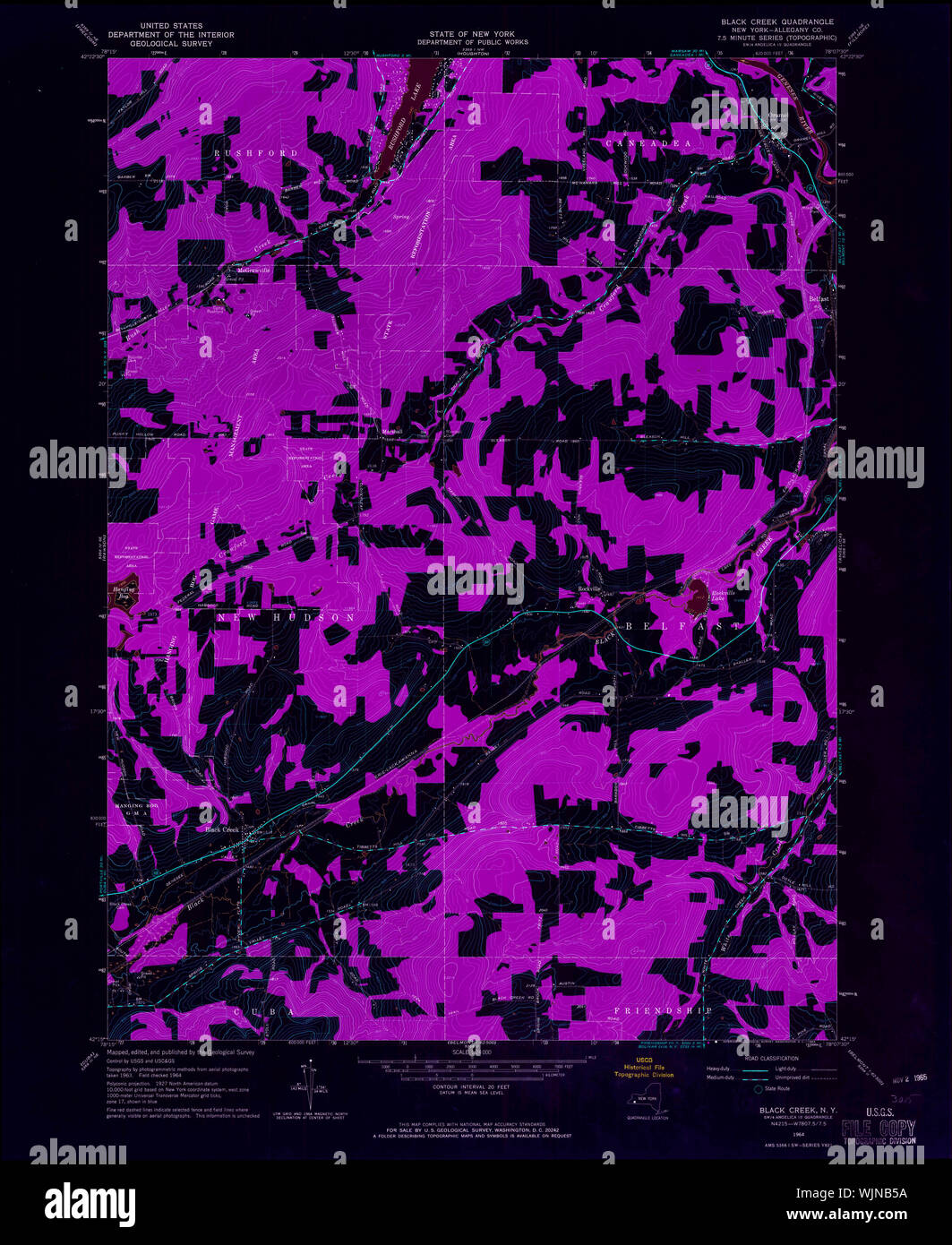 New York NY Black Creek 123312 1964 24000 Inverted Restoration Stock